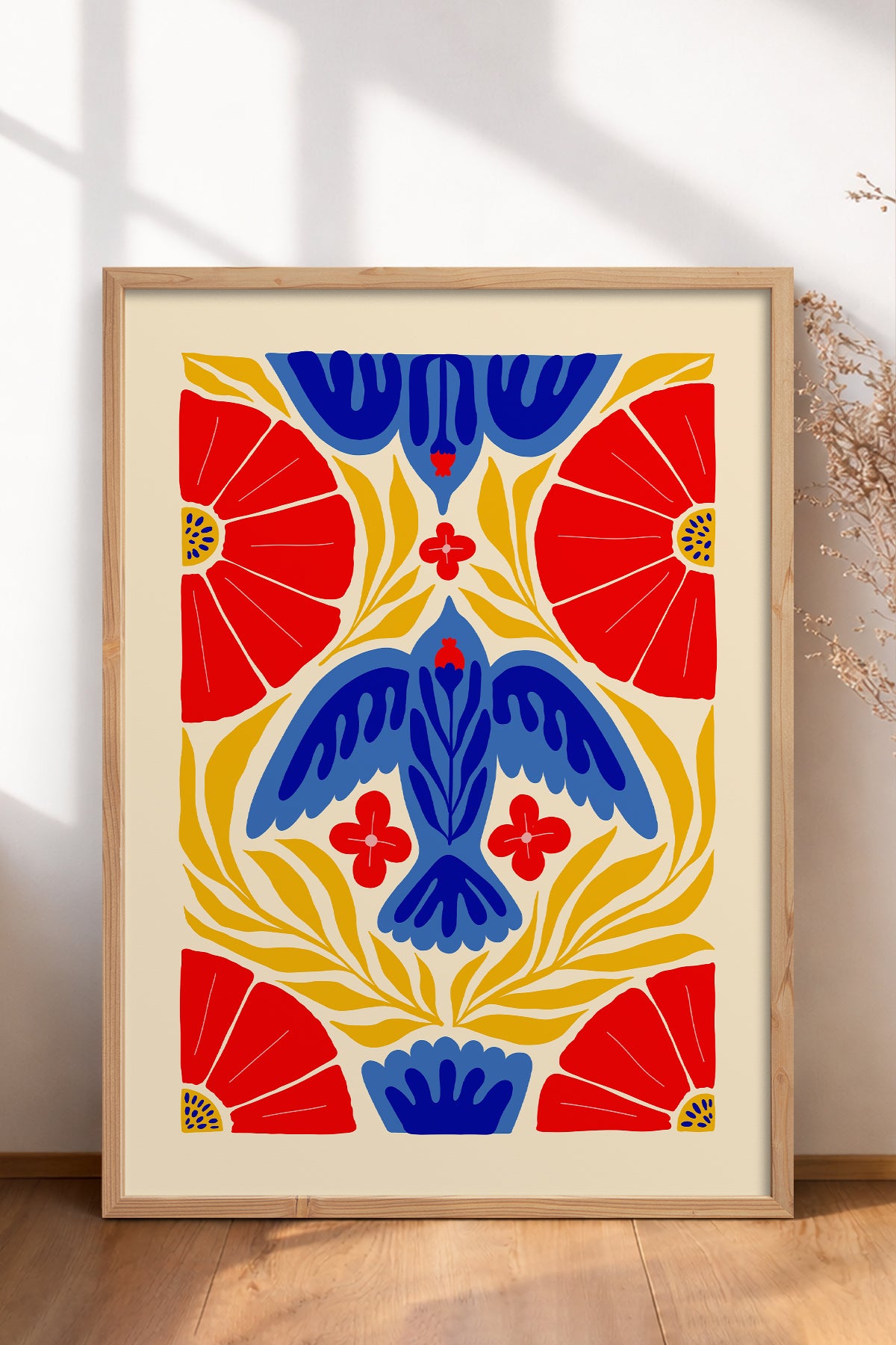 HOMEPACK Ahşap Çerçeveli Tablo Çerçeveli Poster Sanatsal Modern Duvar Dekoru FLOWER-143