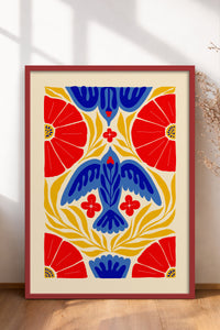 HOMEPACK Ahşap Çerçeveli Tablo Çerçeveli Poster Sanatsal Modern Duvar Dekoru FLOWER-143