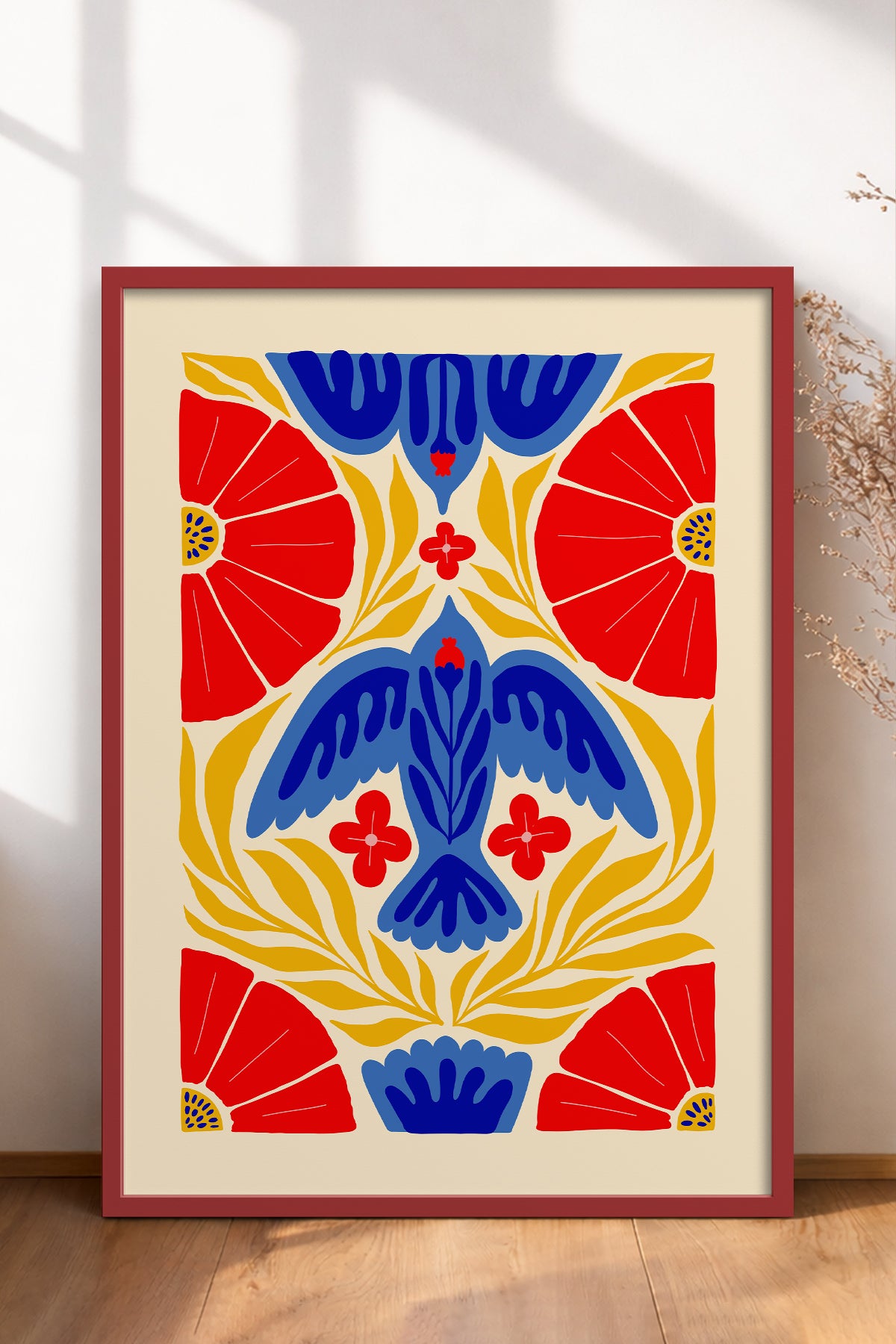 HOMEPACK Ahşap Çerçeveli Tablo Çerçeveli Poster Sanatsal Modern Duvar Dekoru FLOWER-143