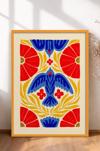 HOMEPACK Ahşap Çerçeveli Tablo Çerçeveli Poster Sanatsal Modern Duvar Dekoru FLOWER-143