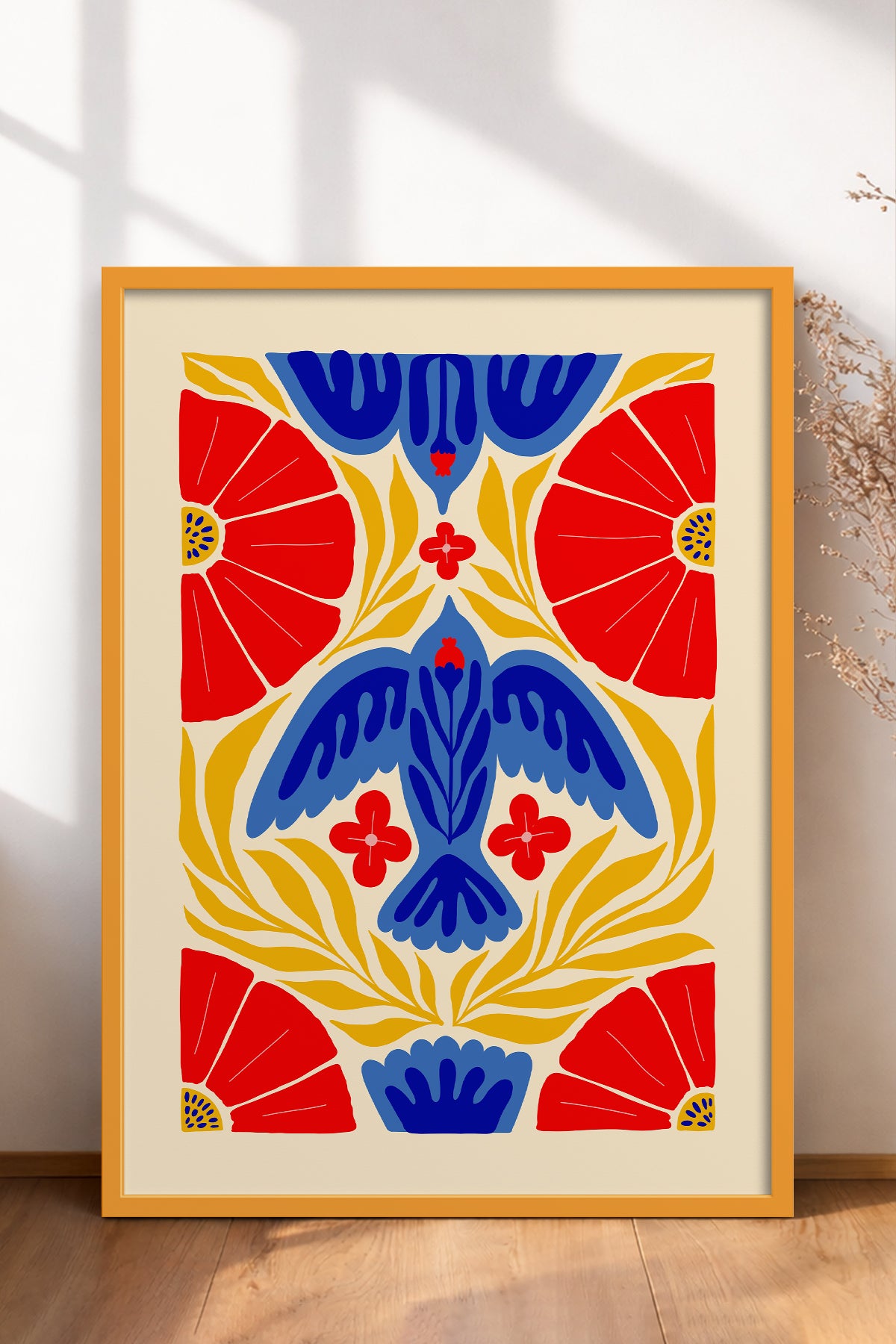 HOMEPACK Ahşap Çerçeveli Tablo Çerçeveli Poster Sanatsal Modern Duvar Dekoru FLOWER-143