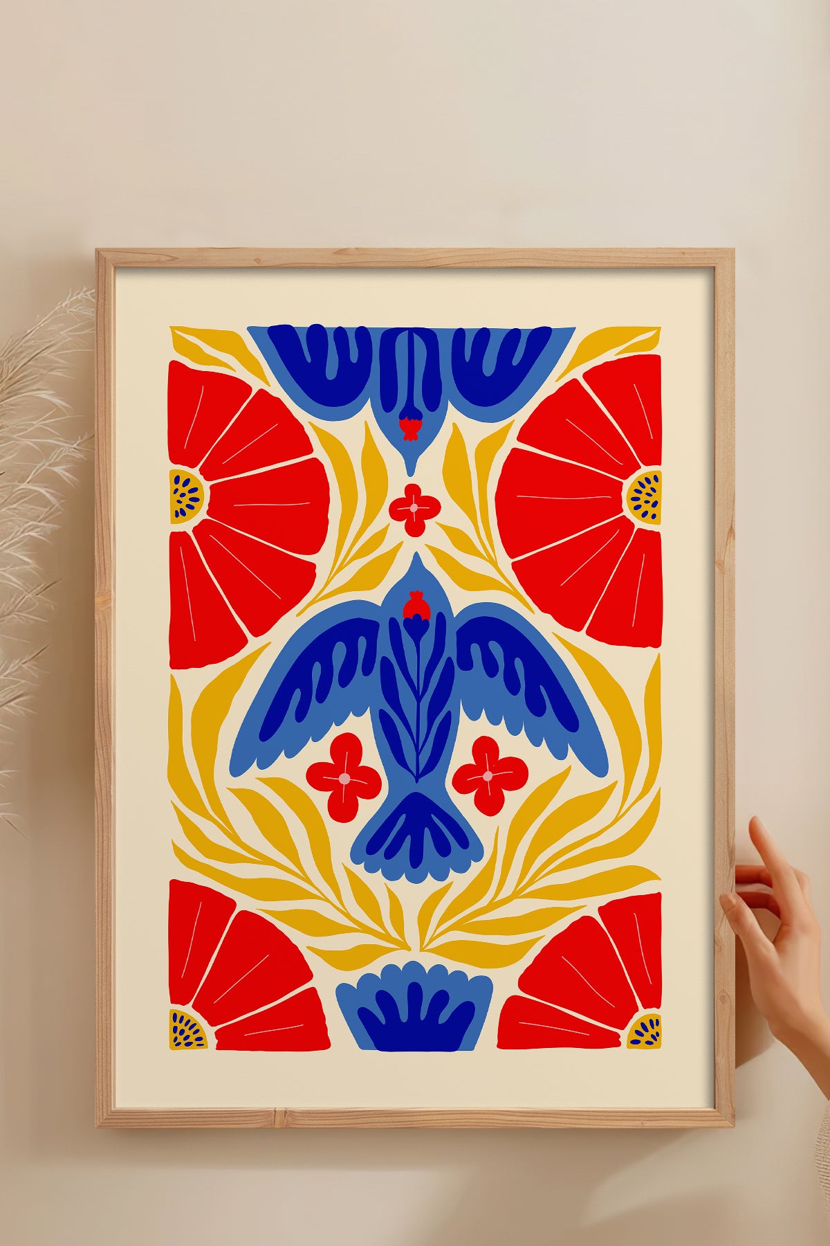 HOMEPACK Ahşap Çerçeveli Tablo Çerçeveli Poster Sanatsal Modern Duvar Dekoru FLOWER-143