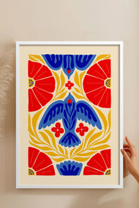 HOMEPACK Ahşap Çerçeveli Tablo Çerçeveli Poster Sanatsal Modern Duvar Dekoru FLOWER-143