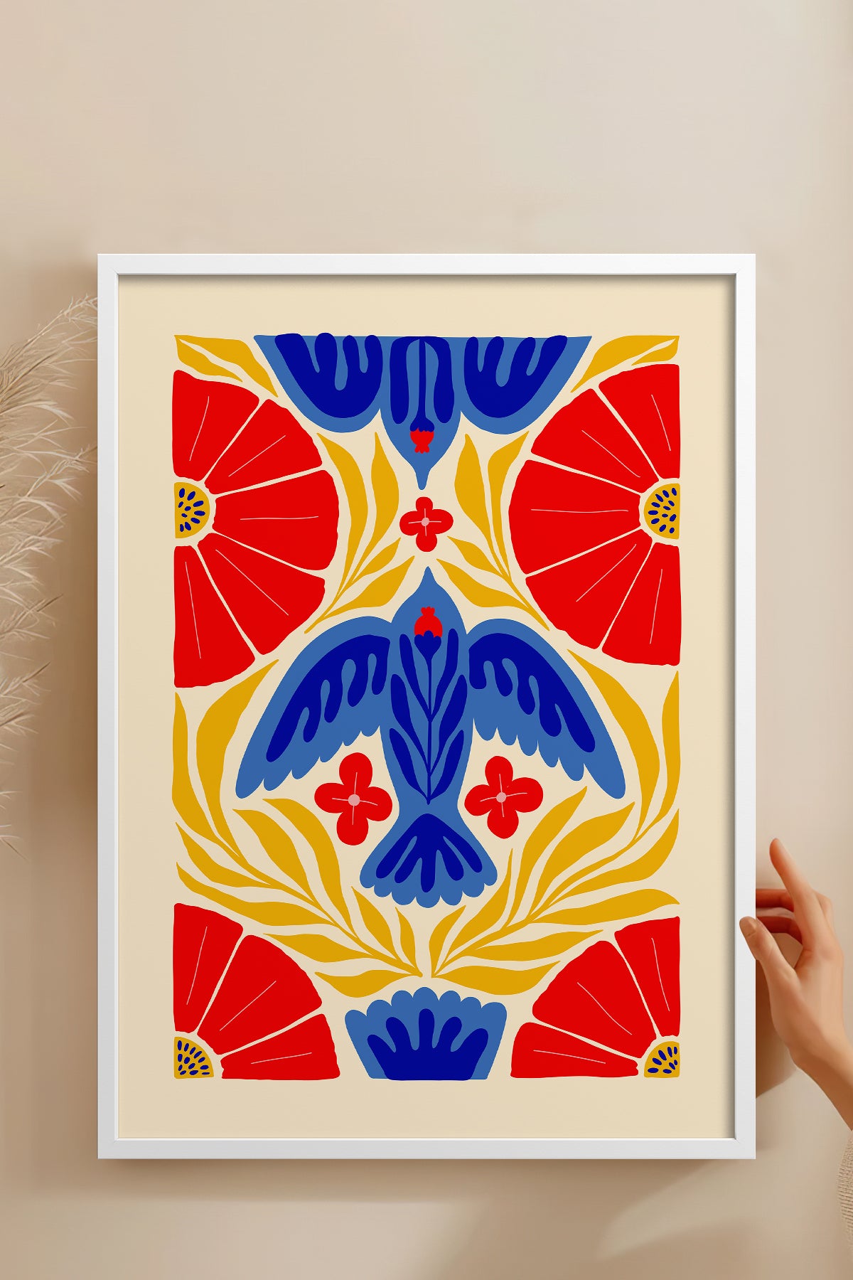 HOMEPACK Ahşap Çerçeveli Tablo Çerçeveli Poster Sanatsal Modern Duvar Dekoru FLOWER-143