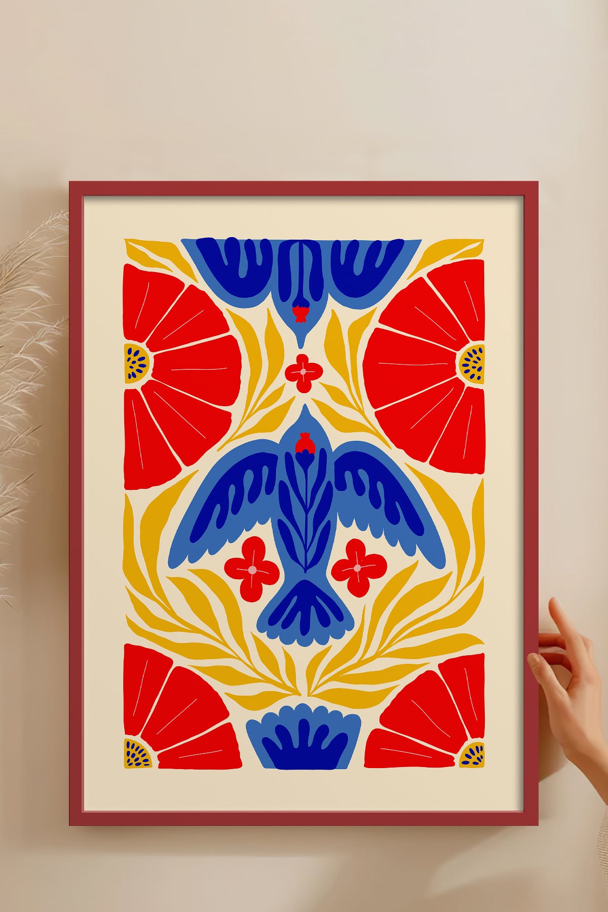 HOMEPACK Ahşap Çerçeveli Tablo Çerçeveli Poster Sanatsal Modern Duvar Dekoru FLOWER-143