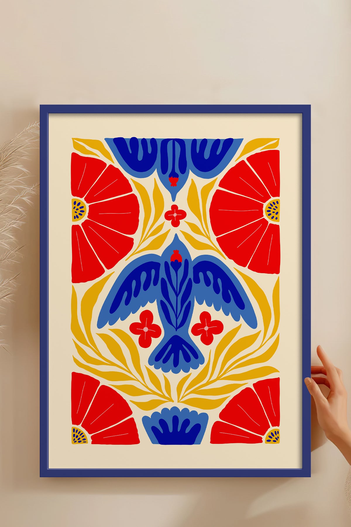 HOMEPACK Ahşap Çerçeveli Tablo Çerçeveli Poster Sanatsal Modern Duvar Dekoru FLOWER-143