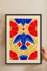 HOMEPACK Ahşap Çerçeveli Tablo Çerçeveli Poster Sanatsal Modern Duvar Dekoru FLOWER-143