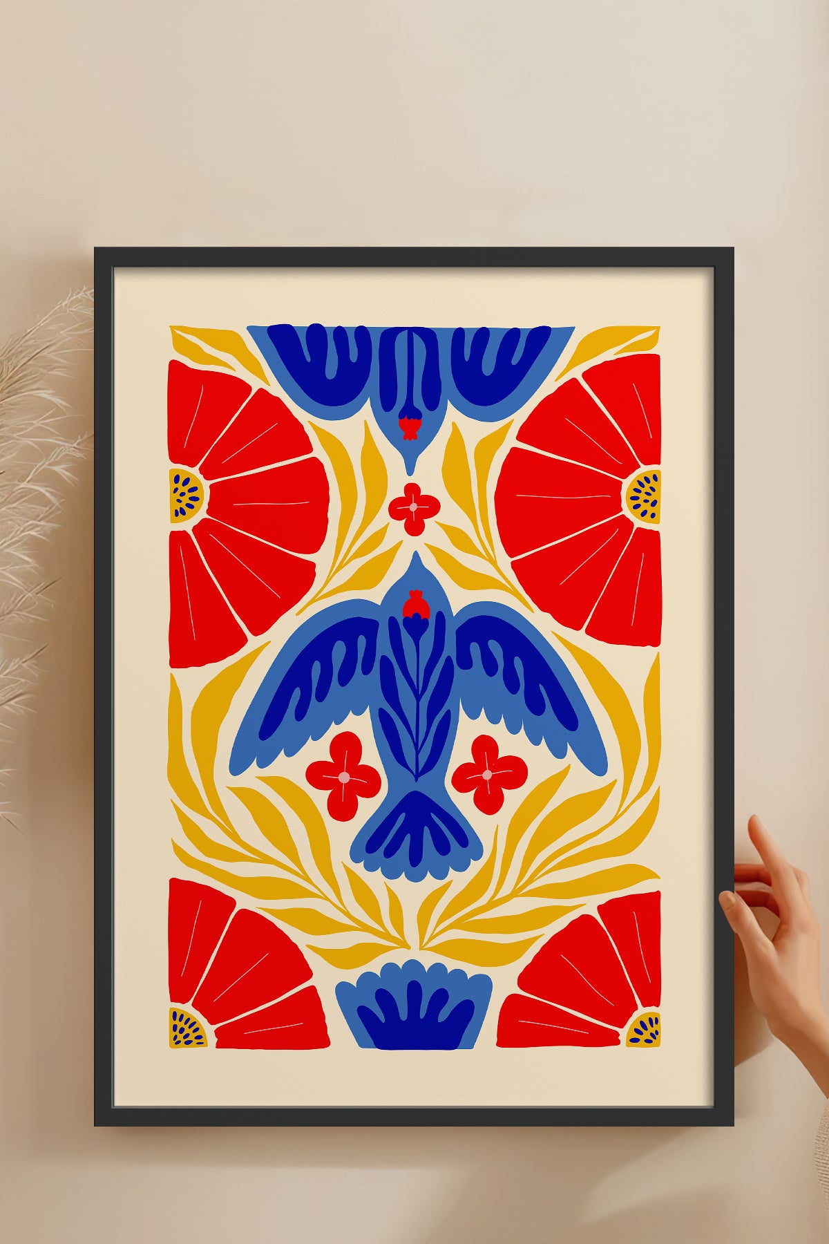 HOMEPACK Ahşap Çerçeveli Tablo Çerçeveli Poster Sanatsal Modern Duvar Dekoru FLOWER-143