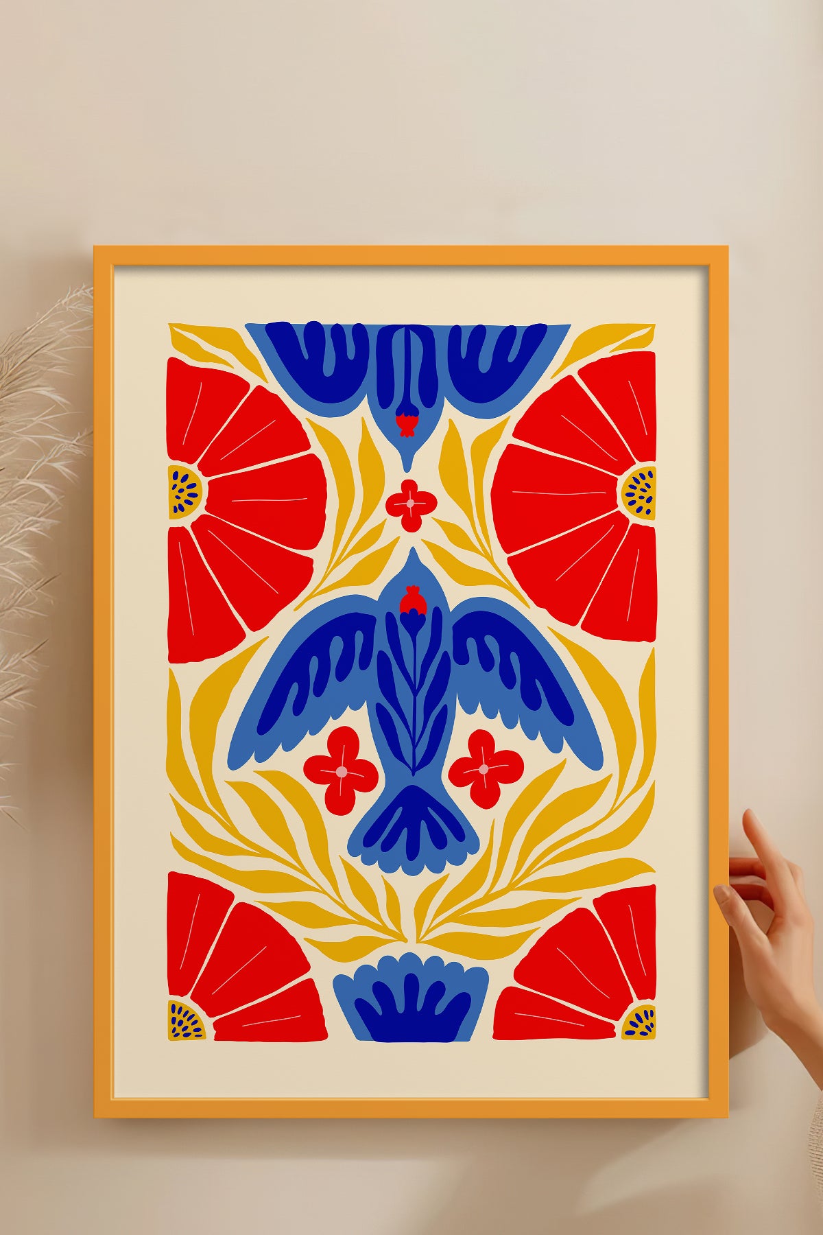 HOMEPACK Ahşap Çerçeveli Tablo Çerçeveli Poster Sanatsal Modern Duvar Dekoru FLOWER-143