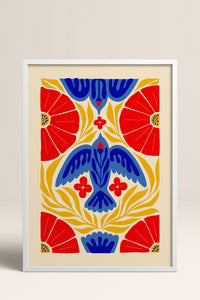 HOMEPACK Ahşap Çerçeveli Tablo Çerçeveli Poster Sanatsal Modern Duvar Dekoru FLOWER-143