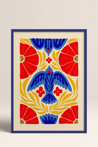HOMEPACK Ahşap Çerçeveli Tablo Çerçeveli Poster Sanatsal Modern Duvar Dekoru FLOWER-143