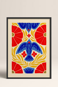 HOMEPACK Ahşap Çerçeveli Tablo Çerçeveli Poster Sanatsal Modern Duvar Dekoru FLOWER-143