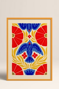 HOMEPACK Ahşap Çerçeveli Tablo Çerçeveli Poster Sanatsal Modern Duvar Dekoru FLOWER-143