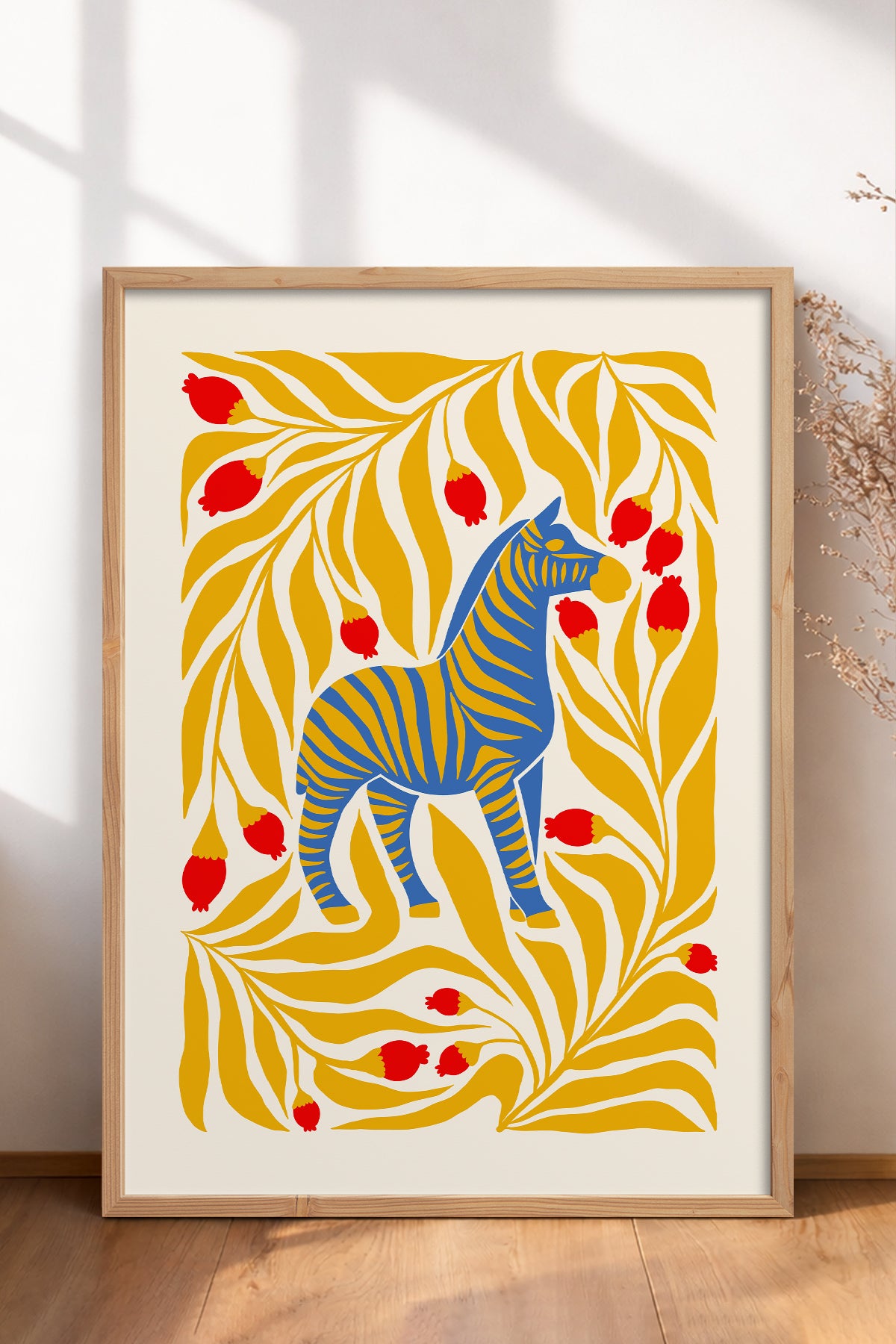 HOMEPACK Ahşap Çerçeveli Tablo Çerçeveli Poster Sanatsal Modern Duvar Dekoru FLOWER-144