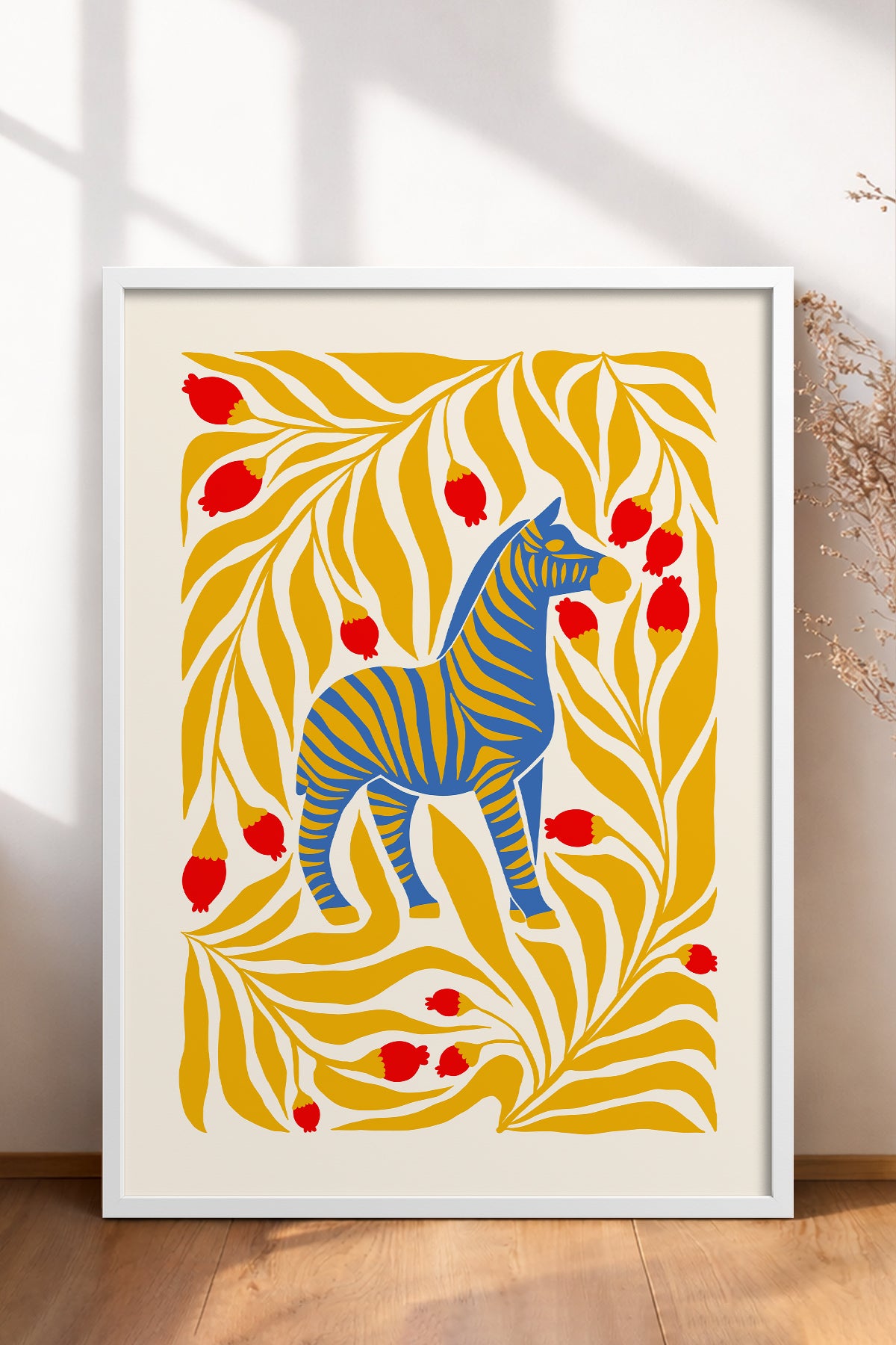HOMEPACK Ahşap Çerçeveli Tablo Çerçeveli Poster Sanatsal Modern Duvar Dekoru FLOWER-144