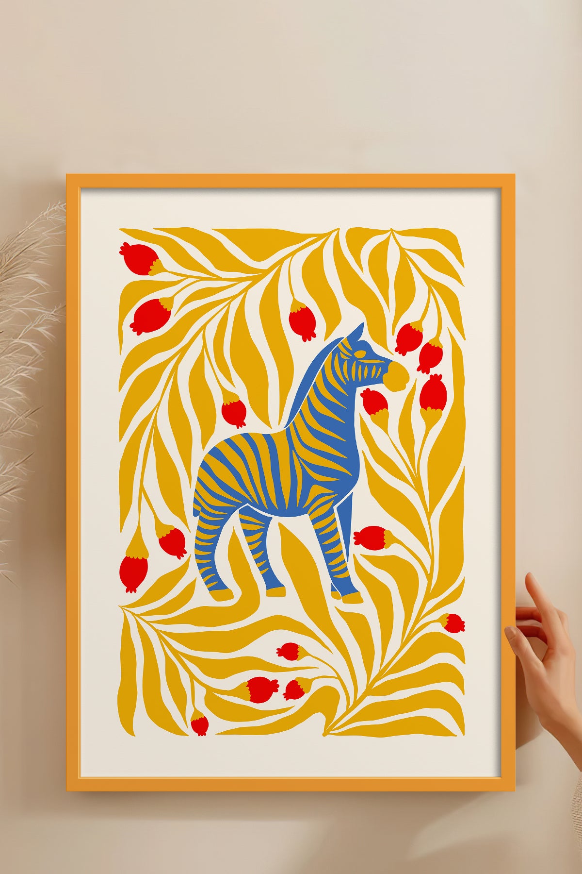 HOMEPACK Ahşap Çerçeveli Tablo Çerçeveli Poster Sanatsal Modern Duvar Dekoru FLOWER-144