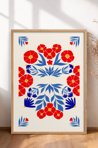 HOMEPACK Ahşap Çerçeveli Tablo Çerçeveli Poster Sanatsal Modern Duvar Dekoru FLOWER-145