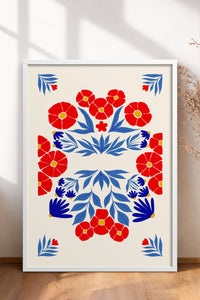 HOMEPACK Ahşap Çerçeveli Tablo Çerçeveli Poster Sanatsal Modern Duvar Dekoru FLOWER-145