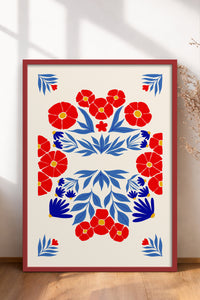 HOMEPACK Ahşap Çerçeveli Tablo Çerçeveli Poster Sanatsal Modern Duvar Dekoru FLOWER-145