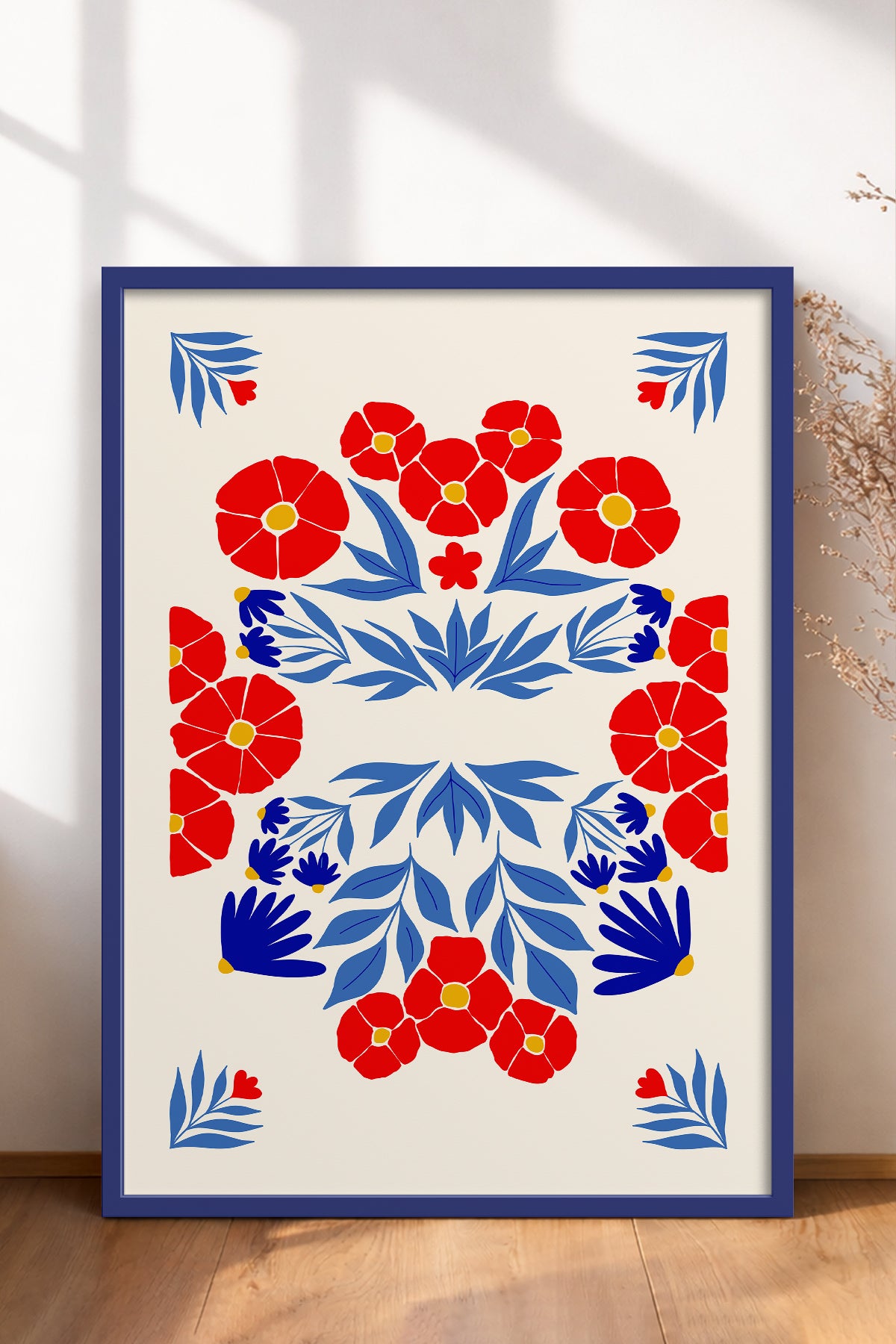 HOMEPACK Ahşap Çerçeveli Tablo Çerçeveli Poster Sanatsal Modern Duvar Dekoru FLOWER-145
