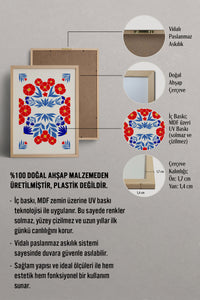 HOMEPACK Ahşap Çerçeveli Tablo Çerçeveli Poster Sanatsal Modern Duvar Dekoru FLOWER-145
