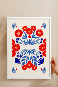 HOMEPACK Ahşap Çerçeveli Tablo Çerçeveli Poster Sanatsal Modern Duvar Dekoru FLOWER-145