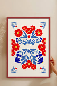 HOMEPACK Ahşap Çerçeveli Tablo Çerçeveli Poster Sanatsal Modern Duvar Dekoru FLOWER-145