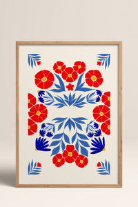 HOMEPACK Ahşap Çerçeveli Tablo Çerçeveli Poster Sanatsal Modern Duvar Dekoru FLOWER-145