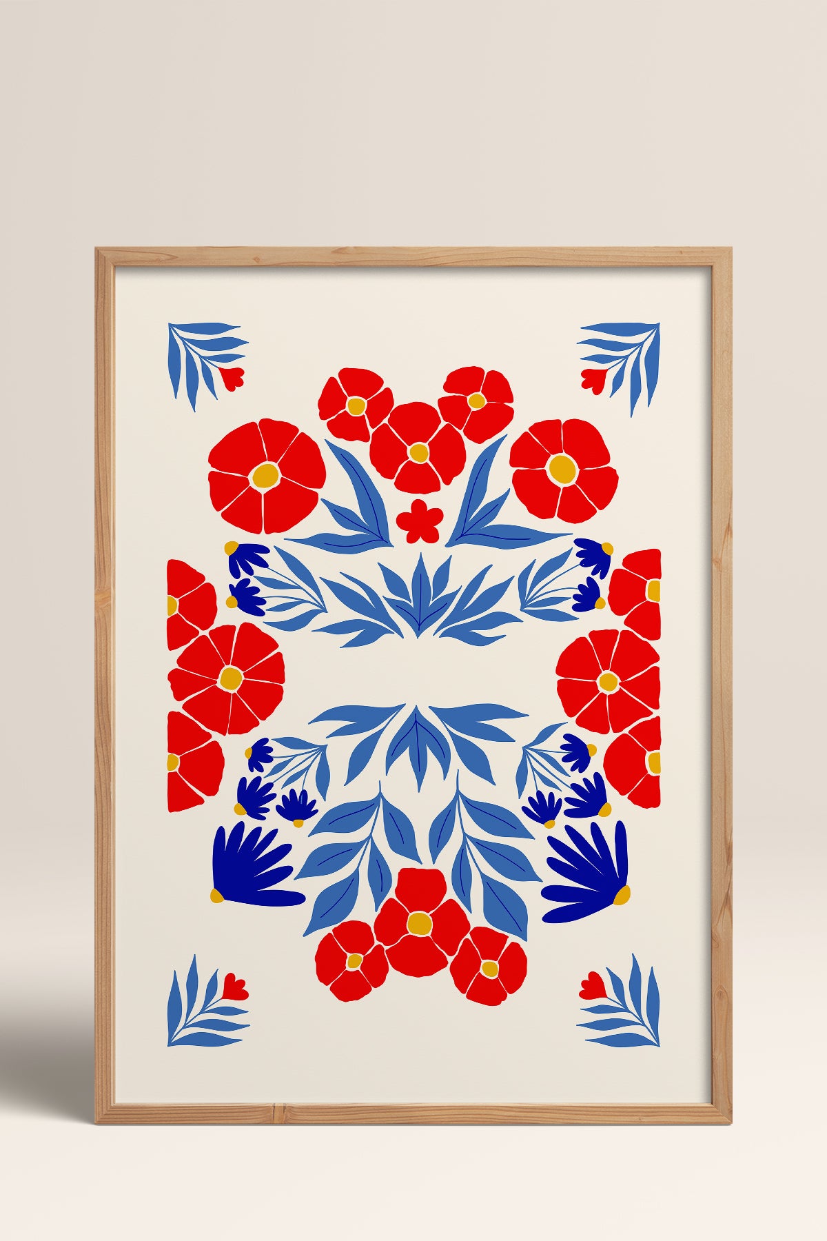 HOMEPACK Ahşap Çerçeveli Tablo Çerçeveli Poster Sanatsal Modern Duvar Dekoru FLOWER-145