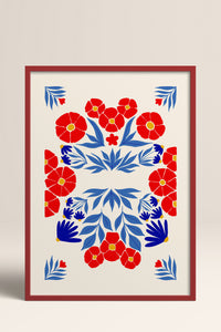 HOMEPACK Ahşap Çerçeveli Tablo Çerçeveli Poster Sanatsal Modern Duvar Dekoru FLOWER-145