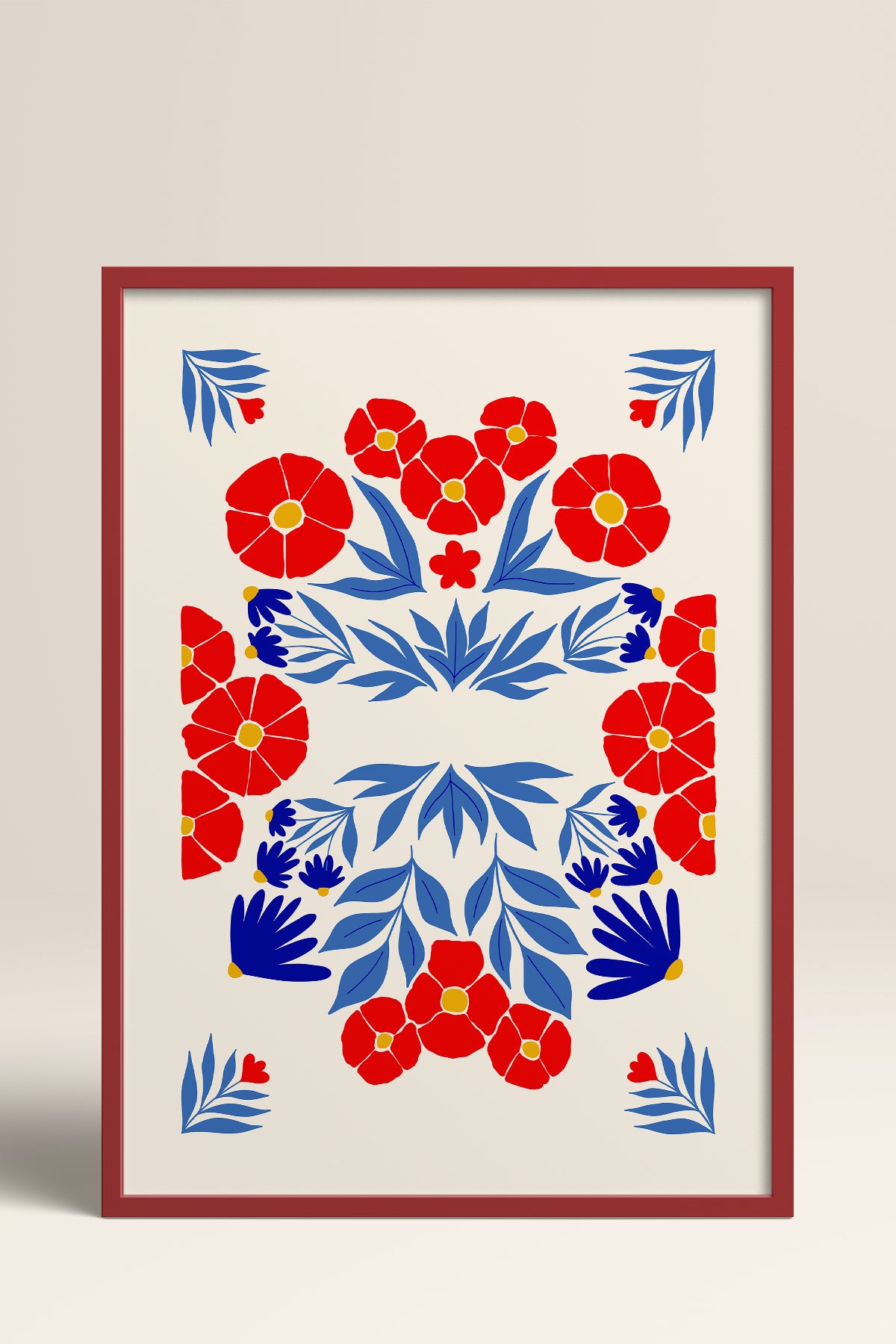 HOMEPACK Ahşap Çerçeveli Tablo Çerçeveli Poster Sanatsal Modern Duvar Dekoru FLOWER-145