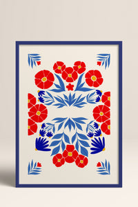 HOMEPACK Ahşap Çerçeveli Tablo Çerçeveli Poster Sanatsal Modern Duvar Dekoru FLOWER-145