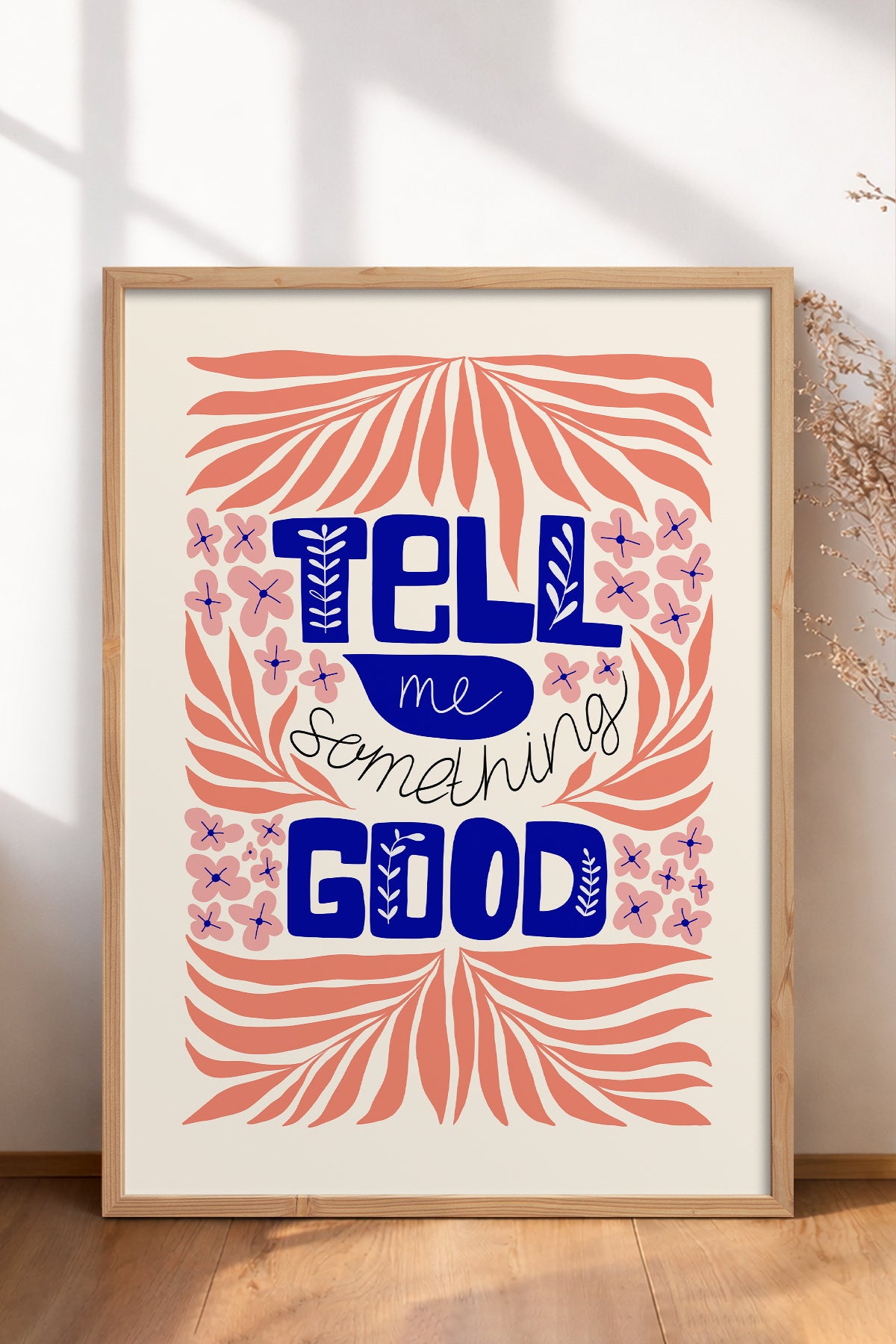HOMEPACK Ahşap Çerçeveli Tablo Çerçeveli Poster Sanatsal Modern Duvar Dekoru FLOWER-146