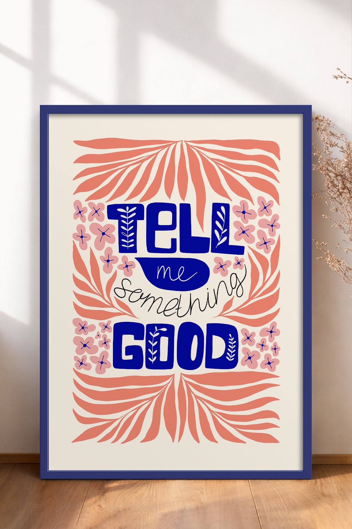 HOMEPACK Ahşap Çerçeveli Tablo Çerçeveli Poster Sanatsal Modern Duvar Dekoru FLOWER-146