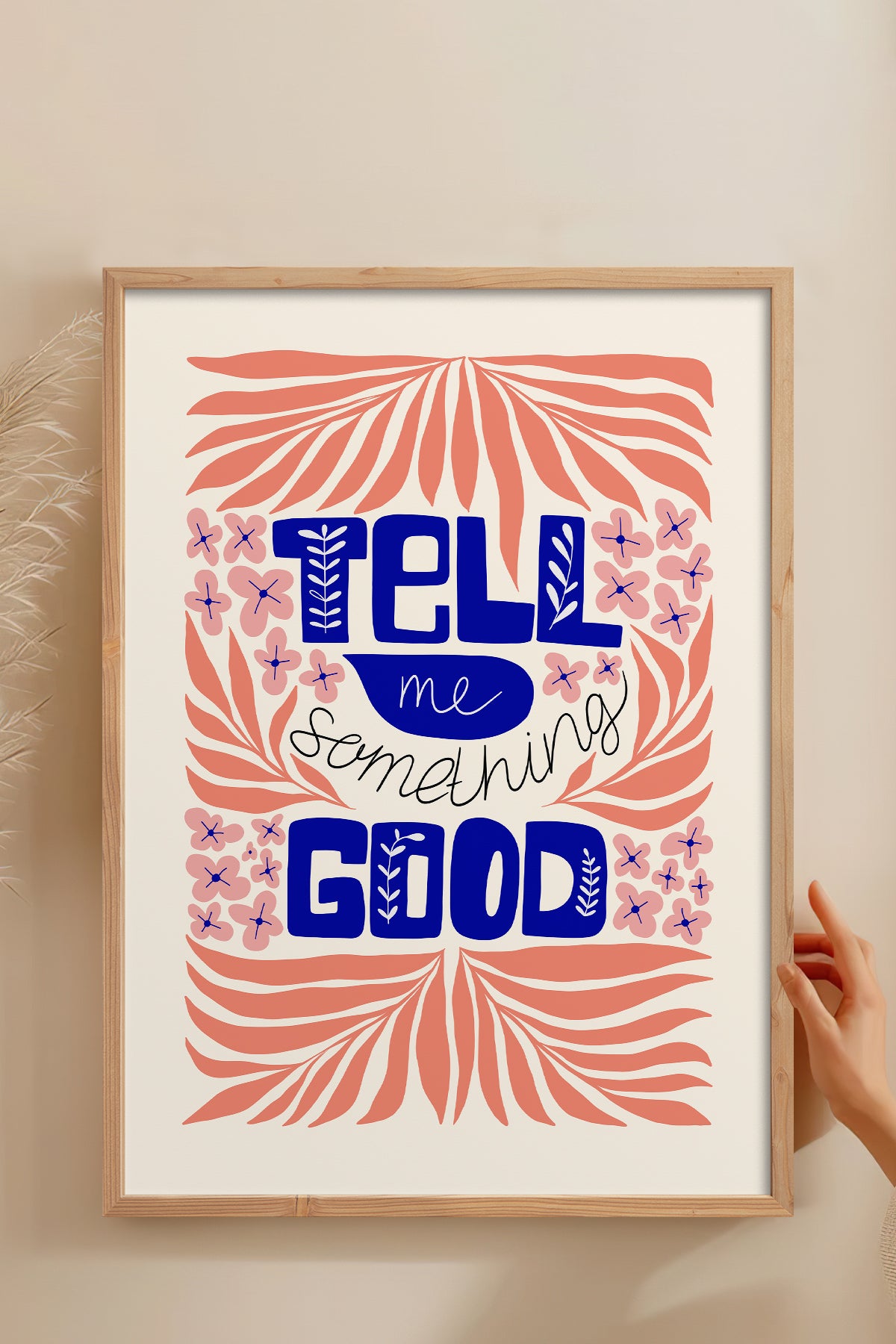 HOMEPACK Ahşap Çerçeveli Tablo Çerçeveli Poster Sanatsal Modern Duvar Dekoru FLOWER-146