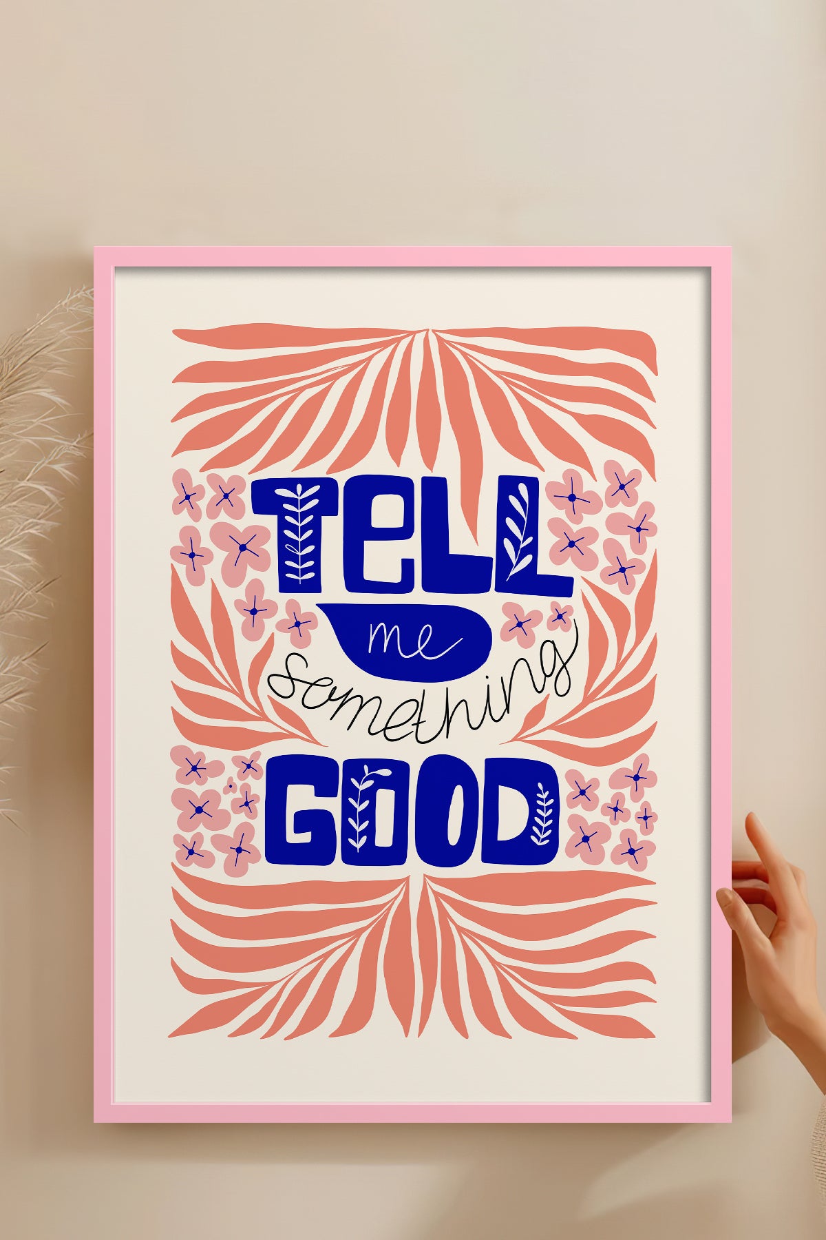 HOMEPACK Ahşap Çerçeveli Tablo Çerçeveli Poster Sanatsal Modern Duvar Dekoru FLOWER-146