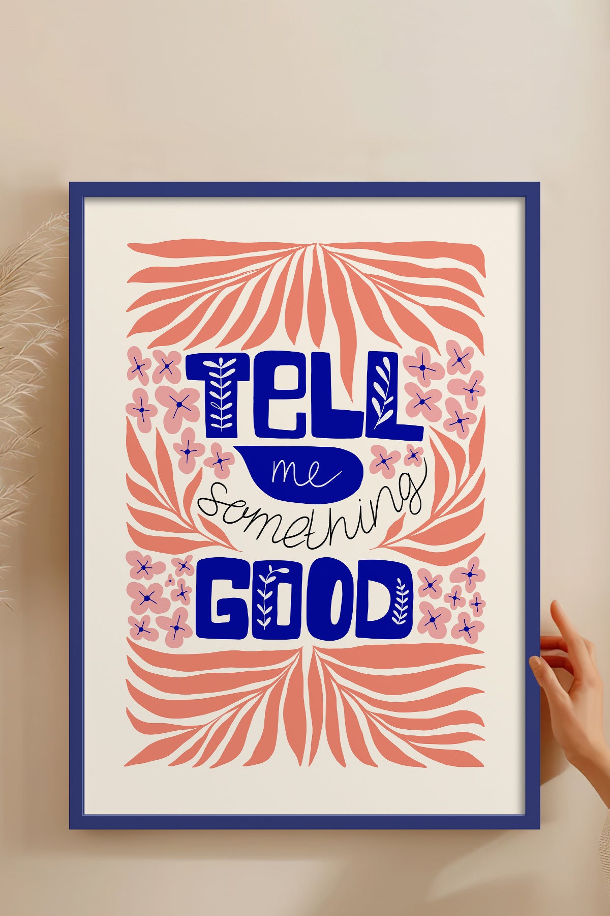 HOMEPACK Ahşap Çerçeveli Tablo Çerçeveli Poster Sanatsal Modern Duvar Dekoru FLOWER-146