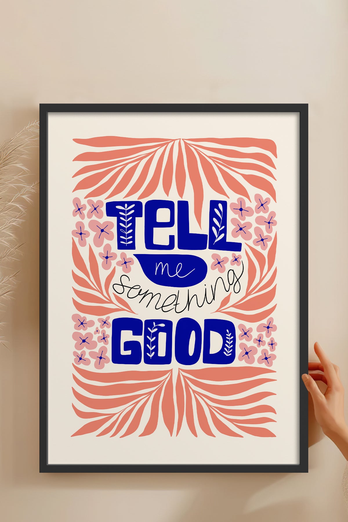 HOMEPACK Ahşap Çerçeveli Tablo Çerçeveli Poster Sanatsal Modern Duvar Dekoru FLOWER-146