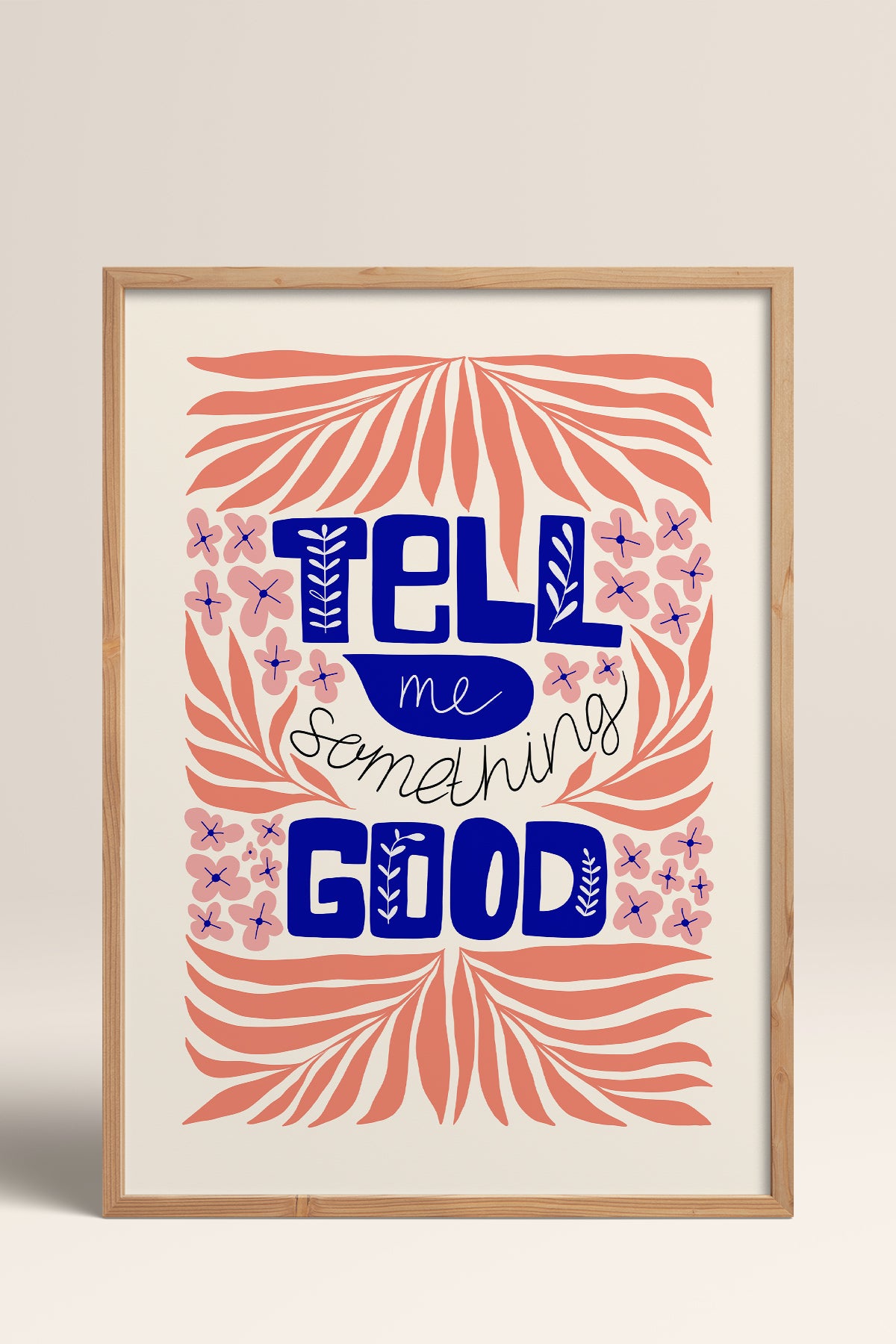 HOMEPACK Ahşap Çerçeveli Tablo Çerçeveli Poster Sanatsal Modern Duvar Dekoru FLOWER-146