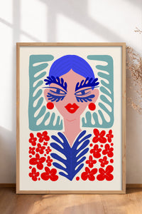 HOMEPACK Ahşap Çerçeveli Tablo Çerçeveli Poster Sanatsal Modern Duvar Dekoru FLOWER-147