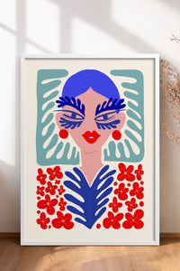 HOMEPACK Ahşap Çerçeveli Tablo Çerçeveli Poster Sanatsal Modern Duvar Dekoru FLOWER-147