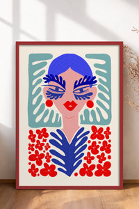 HOMEPACK Ahşap Çerçeveli Tablo Çerçeveli Poster Sanatsal Modern Duvar Dekoru FLOWER-147