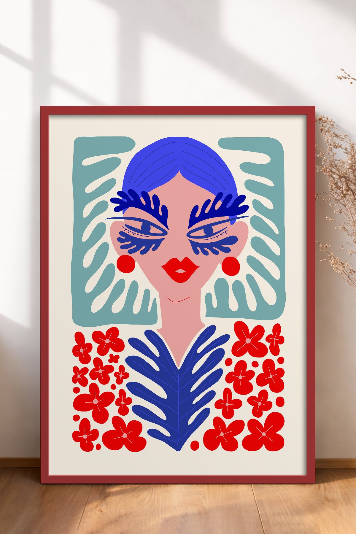 HOMEPACK Ahşap Çerçeveli Tablo Çerçeveli Poster Sanatsal Modern Duvar Dekoru FLOWER-147