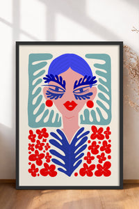 HOMEPACK Ahşap Çerçeveli Tablo Çerçeveli Poster Sanatsal Modern Duvar Dekoru FLOWER-147