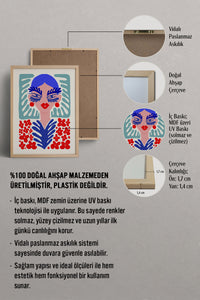 HOMEPACK Ahşap Çerçeveli Tablo Çerçeveli Poster Sanatsal Modern Duvar Dekoru FLOWER-147