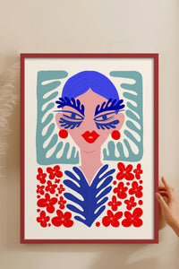 HOMEPACK Ahşap Çerçeveli Tablo Çerçeveli Poster Sanatsal Modern Duvar Dekoru FLOWER-147