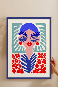 HOMEPACK Ahşap Çerçeveli Tablo Çerçeveli Poster Sanatsal Modern Duvar Dekoru FLOWER-147