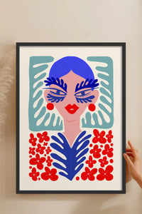 HOMEPACK Ahşap Çerçeveli Tablo Çerçeveli Poster Sanatsal Modern Duvar Dekoru FLOWER-147