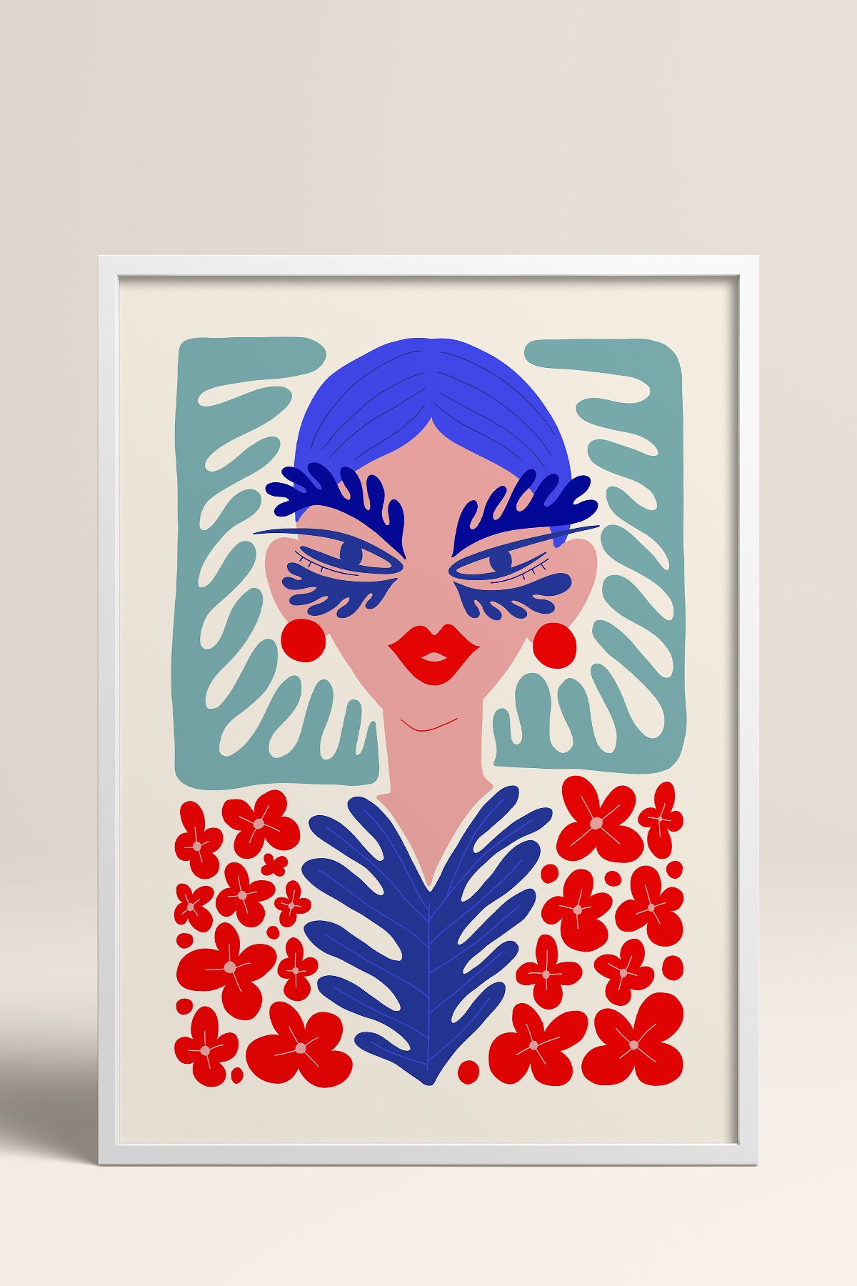 HOMEPACK Ahşap Çerçeveli Tablo Çerçeveli Poster Sanatsal Modern Duvar Dekoru FLOWER-147
