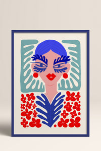 HOMEPACK Ahşap Çerçeveli Tablo Çerçeveli Poster Sanatsal Modern Duvar Dekoru FLOWER-147